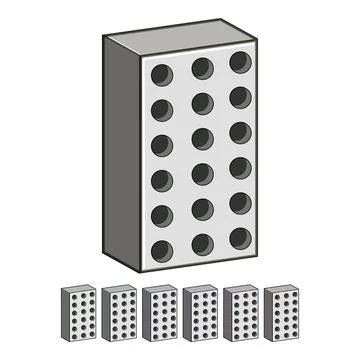 Abstract hollow brick block construction material icon Stockillustratie