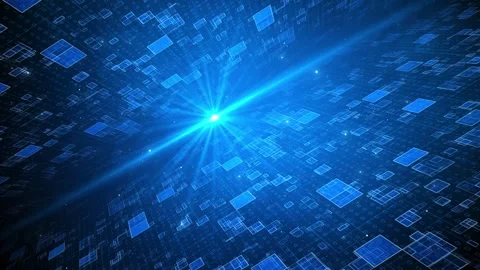 Abstract hologram 3D Big Data Digital City futuristic matrix. Digital binary Vídeo Stock 312848870