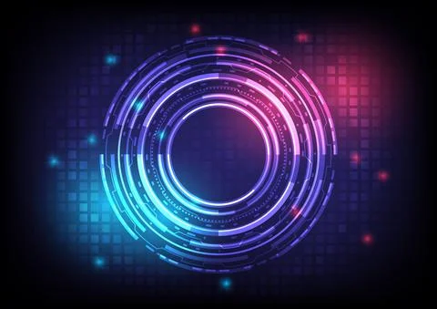 Abstract hologram high tech background. Virtual reality technology innovation Stock Illustration