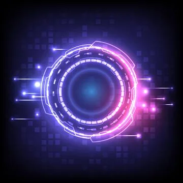 Abstract hologram high tech background. Virtual reality technology innovation Stock Illustration