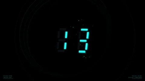 Abstract Holographic 3D Countdown 15 To 0 4K Seamless Loop Stock Footage 343208586