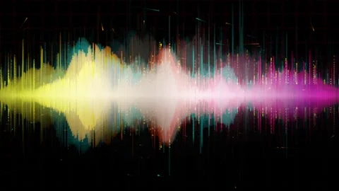Abstract Holographic Audio Frequency Spectrum 4K Seamless Loop Stock Footage 343208742