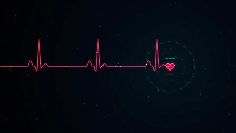 Abstract Holographic Bio-Telemetry Pulse Interface 4K Seamless Motion Loop Stock Footage 343698665