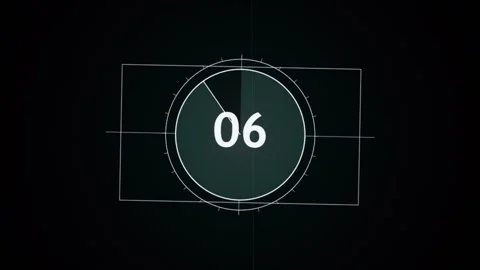 Abstract Holographic Cinema Countdown 4K Seamless Loop Stock Footage 343208889