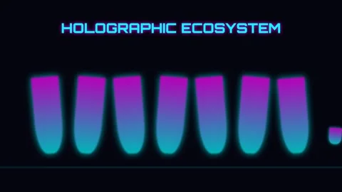 Abstract holographic ecosystem visualization for digital data networks tech.. Stock Footage 337655746