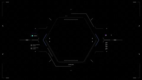Abstract Holographic Energy Shield Generator Tech HUD Display Graphics Video stock 341465498