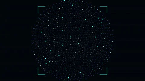 Abstract Holographic Globe Data Visualization Interface Stock Footage 345520600