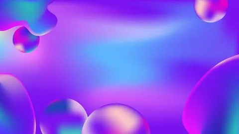 Abstract holographic liquid gradient background with neon fluid shapes and .. 스톡 일러스트