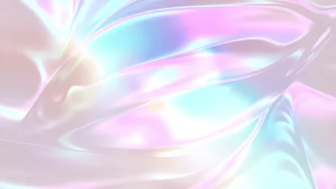 Abstract Holographic Liquid Waves Background in Pastel Colors Stock Footage 336661372