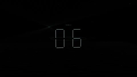 Abstract Holographic Precision Countdown 4K Seamless Loop Stock Footage 343208892