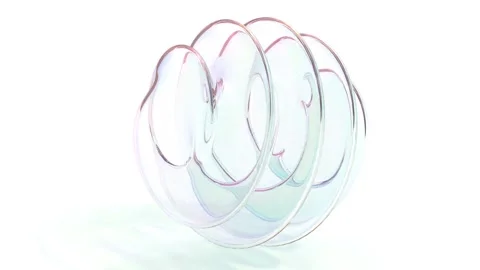 Abstract holographic twist object on white bg able to loop endless 库存影片 333632916