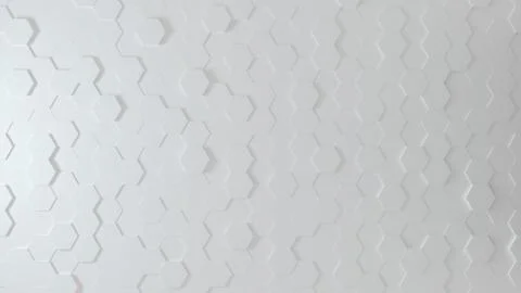 Abstract Honeycomb Background wide angle. Bright white 3D render of hexagon Stockillustratie