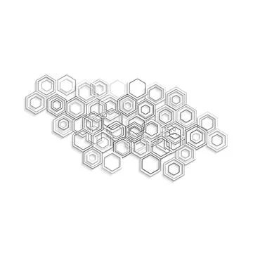 Abstract honeycomb geometric pattern of interconnected hexagon shapes Stock Illustration