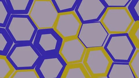 Abstract honeycomb pattern with blue and yellow hexagons イラスト素材