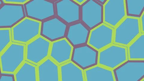 Abstract honeycomb pattern with blue and green geometric shapes イラスト素材