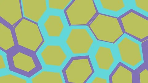 Abstract honeycomb pattern with colorful geometric shapes Illustrazione stock