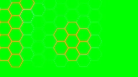 Abstract honeycomb pattern with glowing orange and white hexagonal outlines Stock Footage 340904275