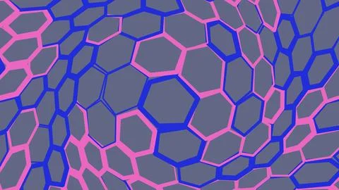 Abstract honeycomb pattern with pink and blue hexagon shapes Stockillustratie