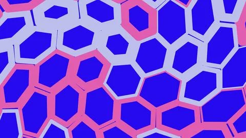 Abstract honeycomb pattern with pink and blue hexagon shapes 스톡 일러스트