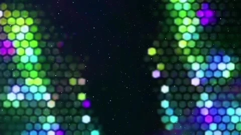 Abstract Honeycomb Pattern with Vibrant Neon Light Particles Stock Footage 343635564