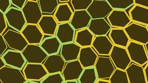 Abstract honeycomb pattern with yellow and green hexagons イラスト素材