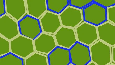 Abstract honeycomb pattern with yellow and blue hexagons Illustrazione stock