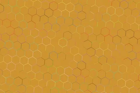 Abstract honeycomb pattern with yellow and orange colors Stock Illustration