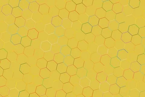 Abstract honeycomb pattern with yellow background Stock Photos