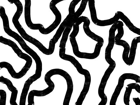 Abstract horizontal background with black lines and waves. Trendy illustration Stock Illustration