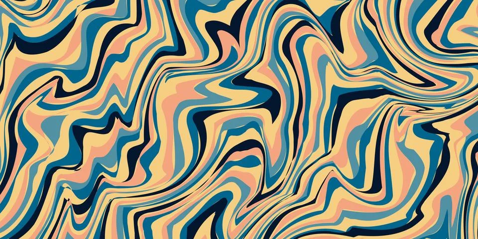 Abstract horizontal background with colorful waves. Trendy vector illustratio Stock Illustration