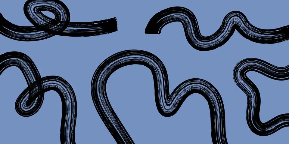 Abstract horizontal background with curvy lines. Stock-Illustration