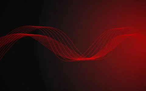 Abstract horizontal background with dynamic linear waves. Trendy vector ill.. Stock Illustration