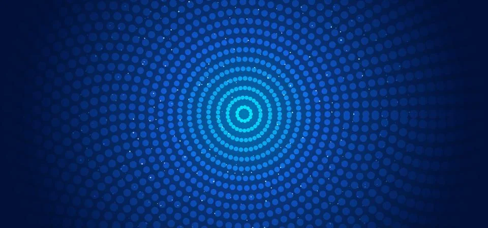 Abstract horizontal banner web template circles pattern connections dots and Stock Illustration