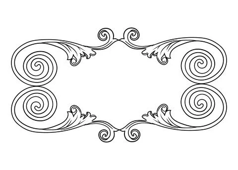 Abstract horizontal baroque frame with scroll elements vector illustration Stock Illustration