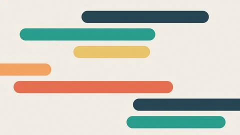 Abstract horizontal colored bars composition flat design Stock Illustration