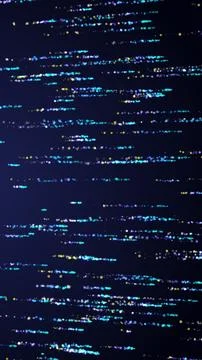 Abstract Horizontal Data Streams Blue and Yellow Glowing Particle Lines Stock Illustration
