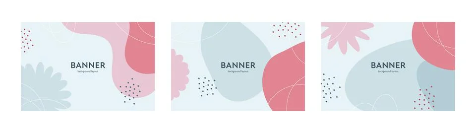 Abstract horizontal design banner template set. Stock Illustration