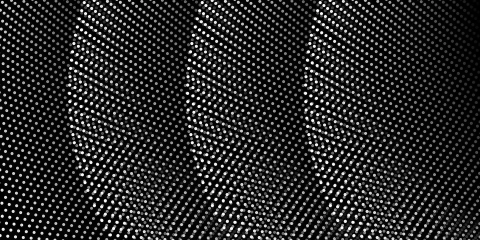 Abstract horizontal dots geometric pattern forming wave-like curved shapes .. Illustrazione stock