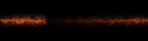 Abstract horizontal fire flame line glowing on black background for design us Видео 334900140