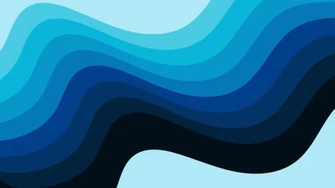 Abstract Horizontal Gradient Flow with Curved Bands on Light Background Stock-Illustration