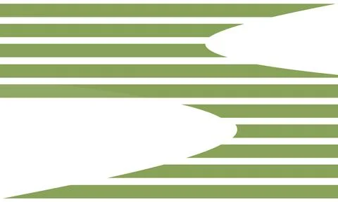 Abstract horizontal green stripes pattern with negative space isolated on a.. Illustrazione stock