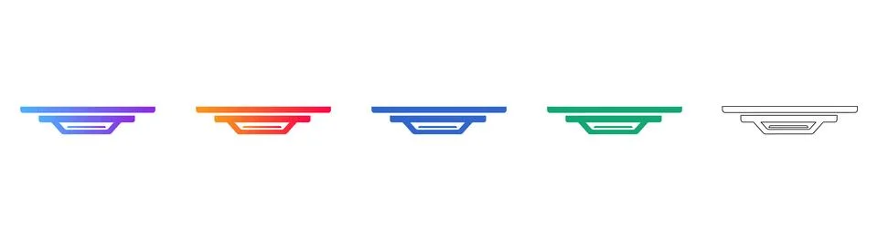 Abstract Horizontal Layered Icon Set Illustrazione stock