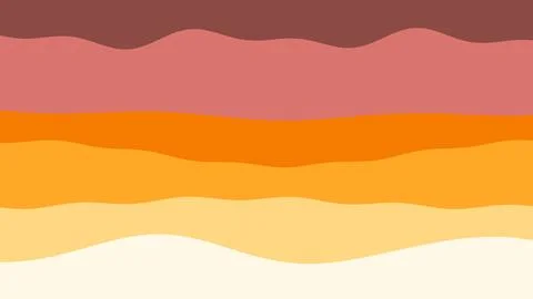Abstract horizontal layers combine brown coral orange and golden tones creating Stock Illustration