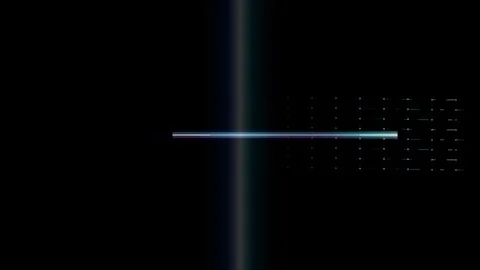Abstract horizontal light streak design with digital grid elements video Video stock 343611619