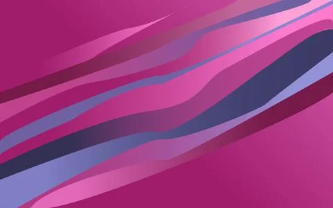 Abstract horizontal line background. Curved layers in vibrant pink and violet Stock Illustration