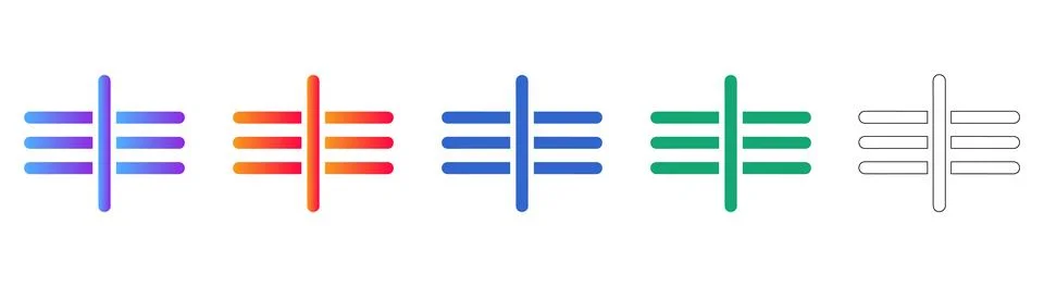 Abstract Horizontal Line Divider Icon Set Stockillustratie