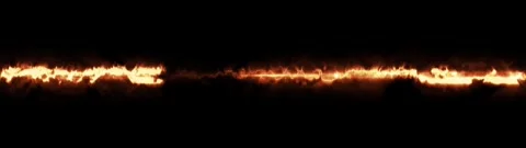 Abstract horizontal line of orange glowing light flowing on dark black back.. Stock Footage 334900230
