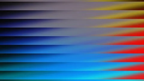 Abstract horizontal lines transition from cool blues to vibrant reds and ye.. Illustrazione stock