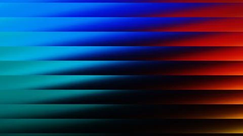 Abstract horizontal lines of vibrant blue transitioning to fiery red and or.. Illustrazione stock