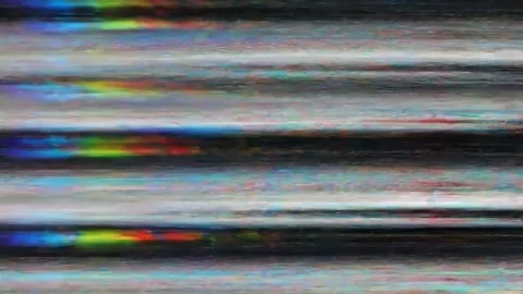 Abstract horizontal lines with vibrant rainbow color glitches and digital Stock Footage 321484686